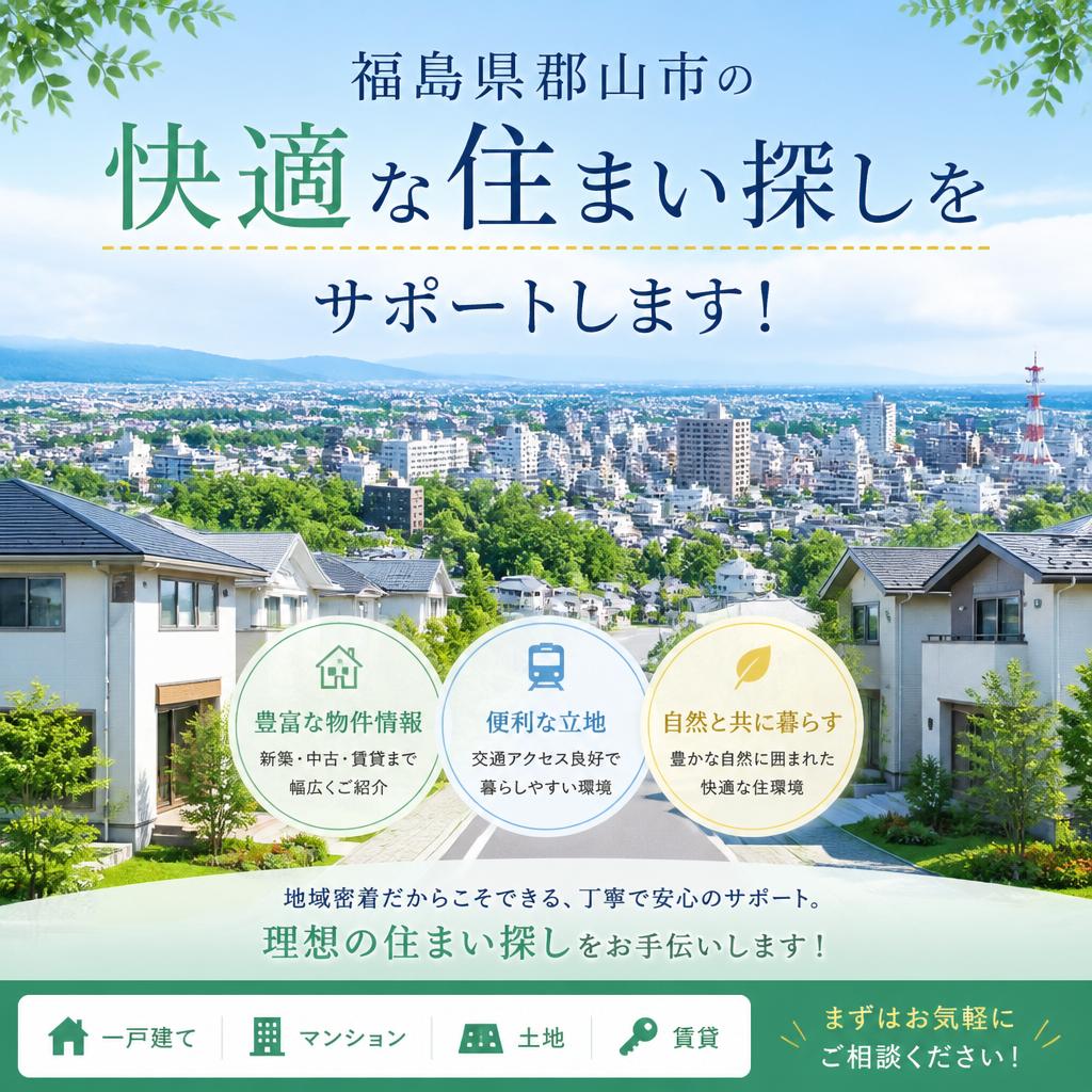 福島県郡山市の快適な住まい探しをサポートします！