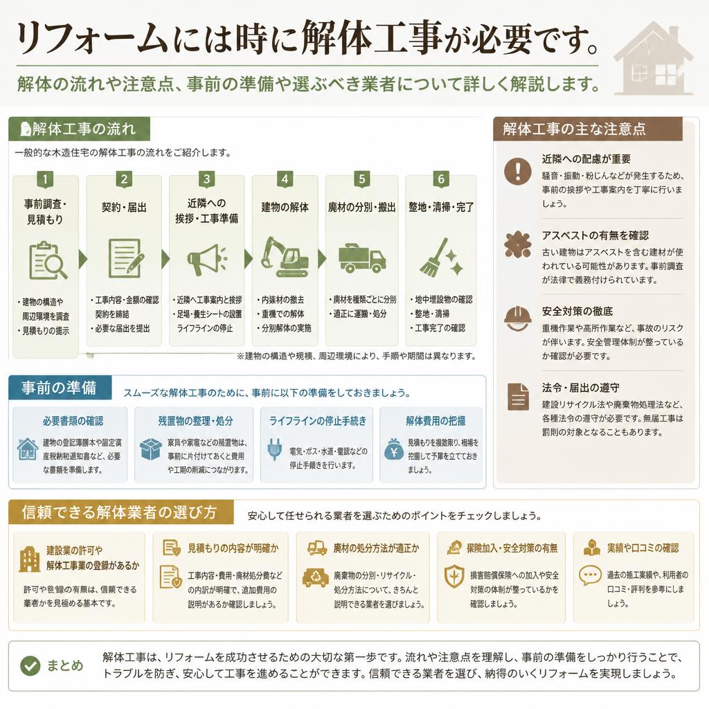 5. 解体工事 – どんなことを考慮すべき？
