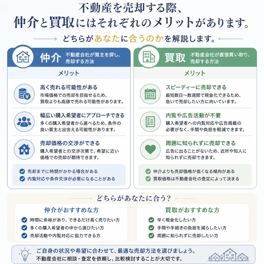 仲介と買取の違い
