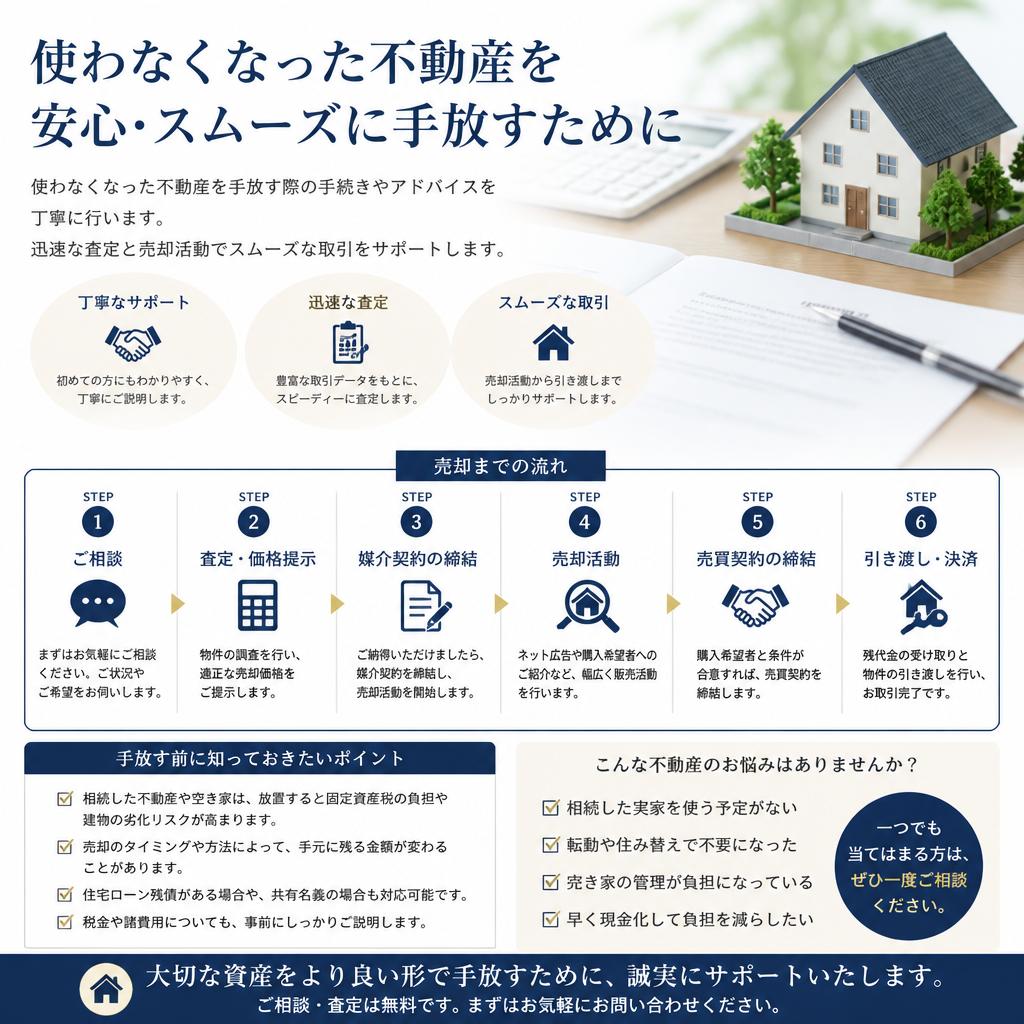 2. 不要な不動産の売却はお任せ！