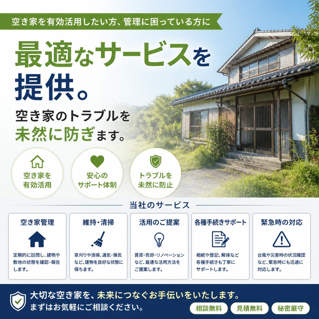 5. 空き家の管理ならお任せ！