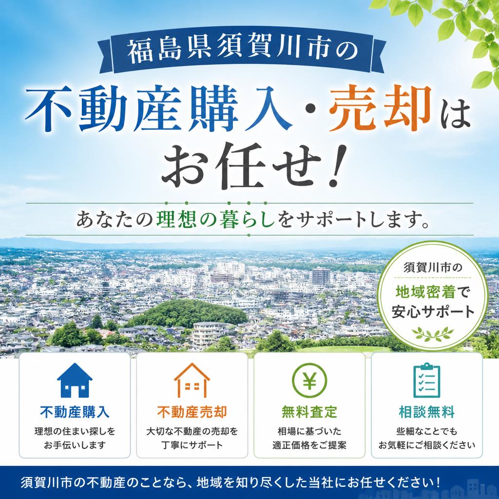 福島県須賀川市の不動産購入・売却はお任せ！あなたの理想の暮らしをサポートします。
