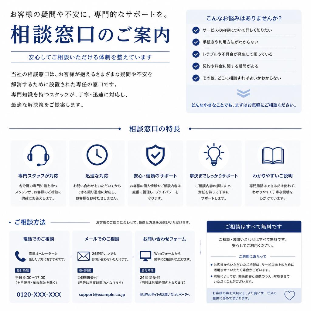 相談窓口のご案内