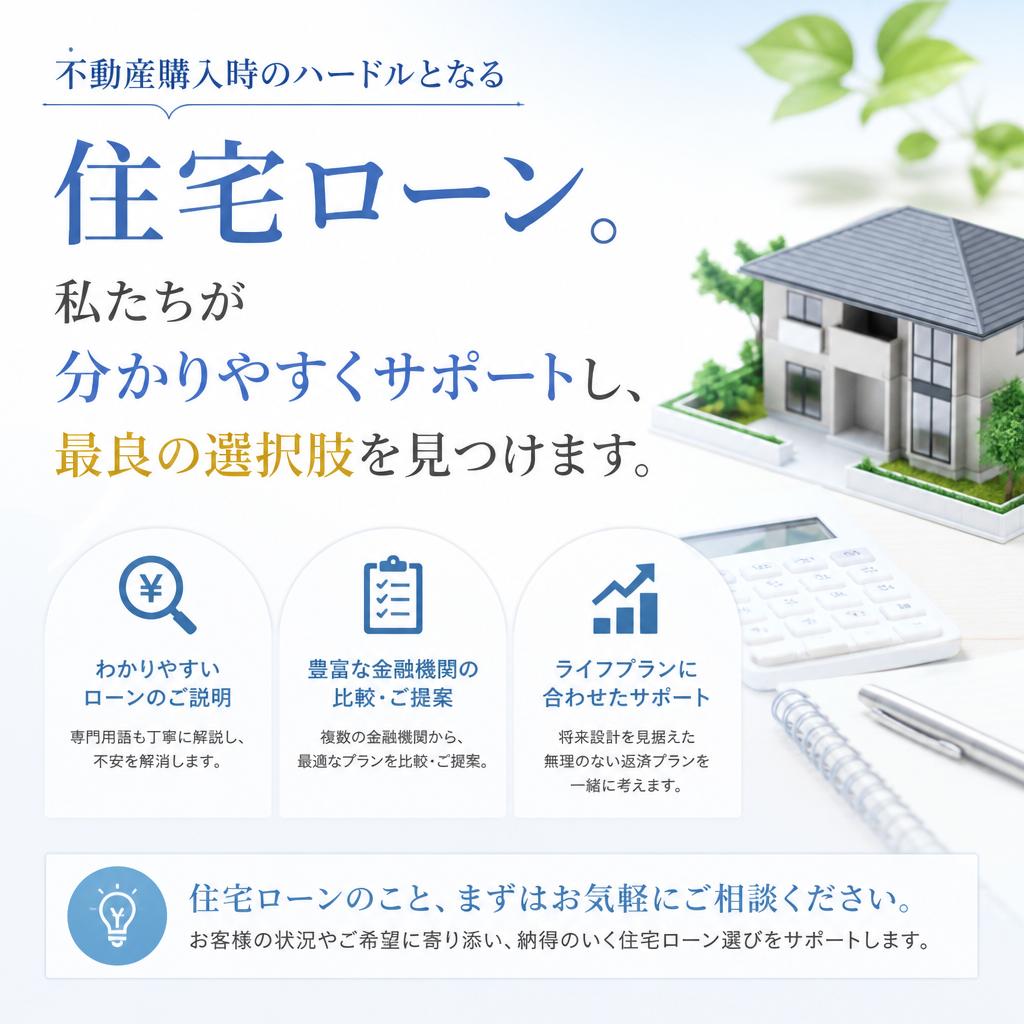 住宅ローンの相談はお任せ！