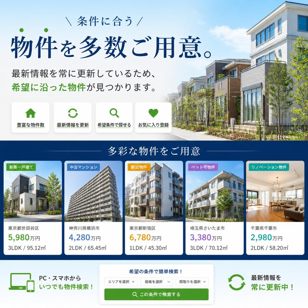 豊富な物件情報で選択肢を広げる