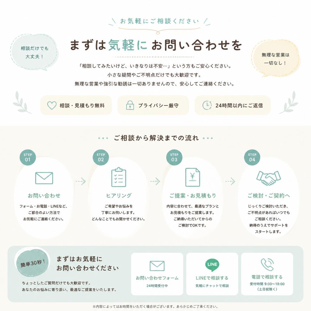 まずはお気軽にご相談を！