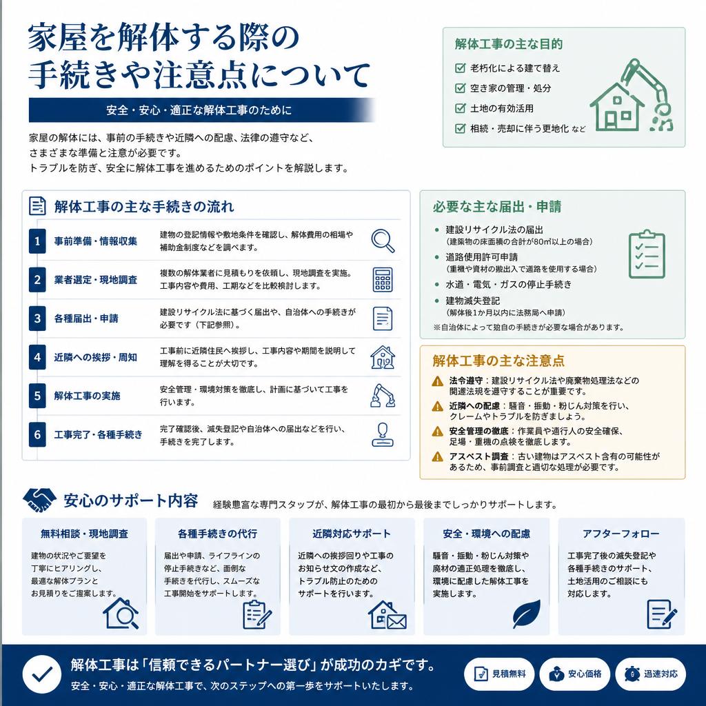 家屋解体サービスの流れ