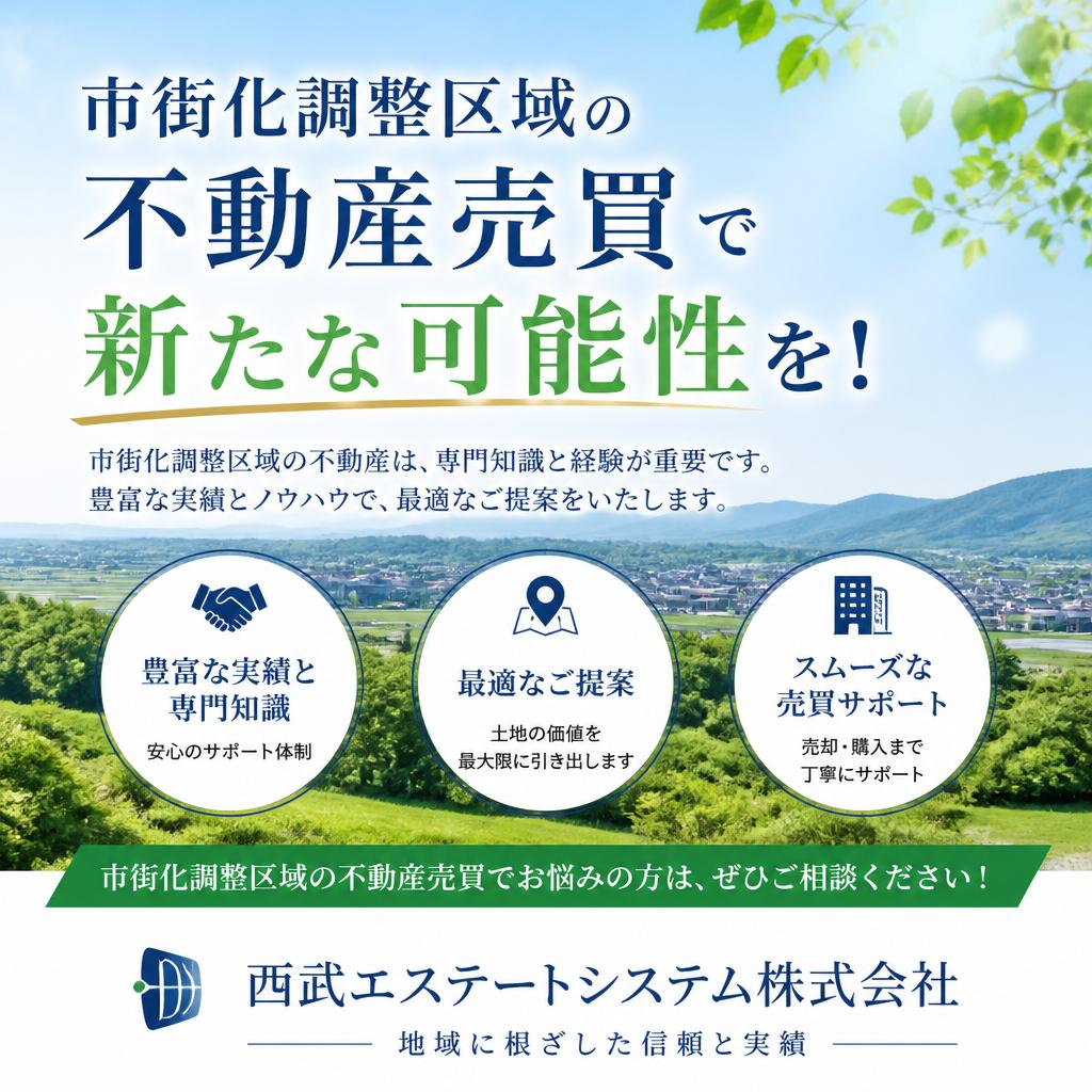 市街化調整区域の不動産売買で新たな可能性を！西武エステートシステム株式会社にぜひご相談ください！