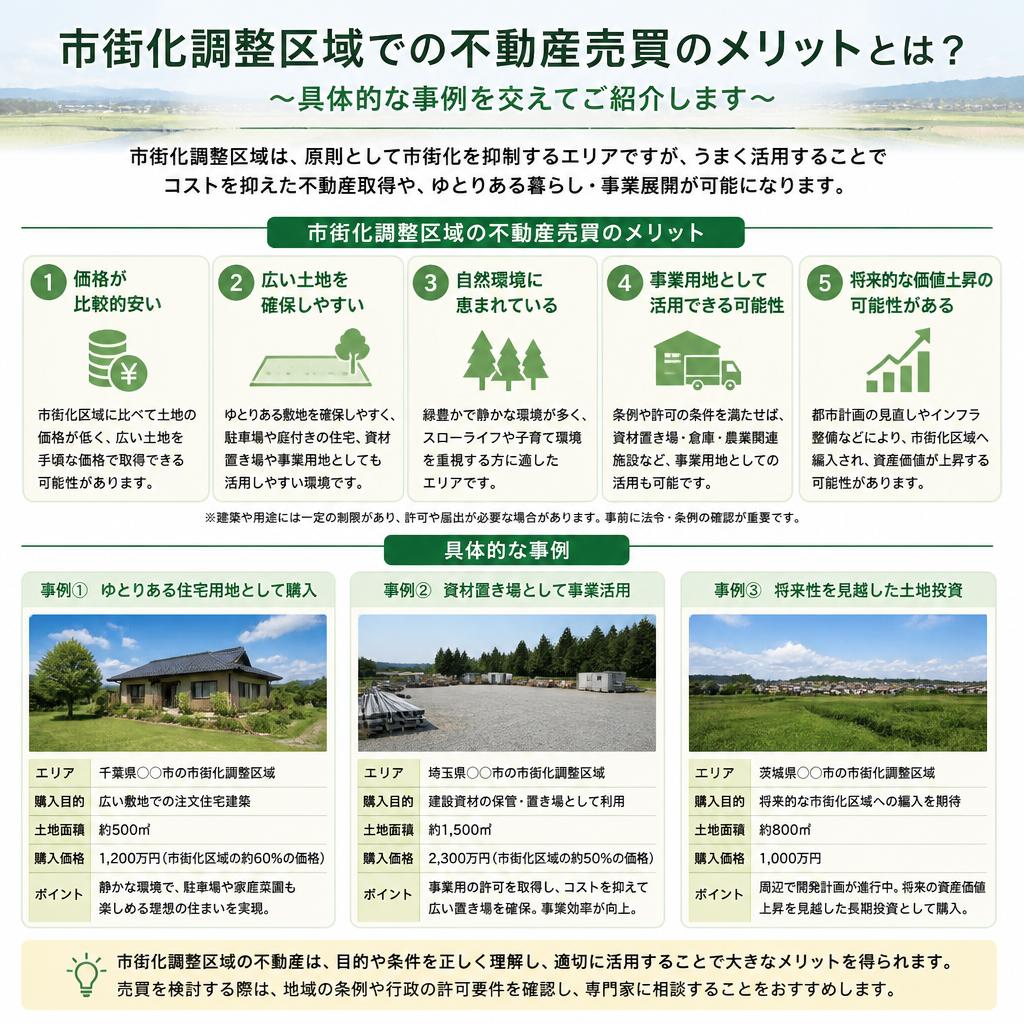 市街化調整区域での不動産売買のメリット