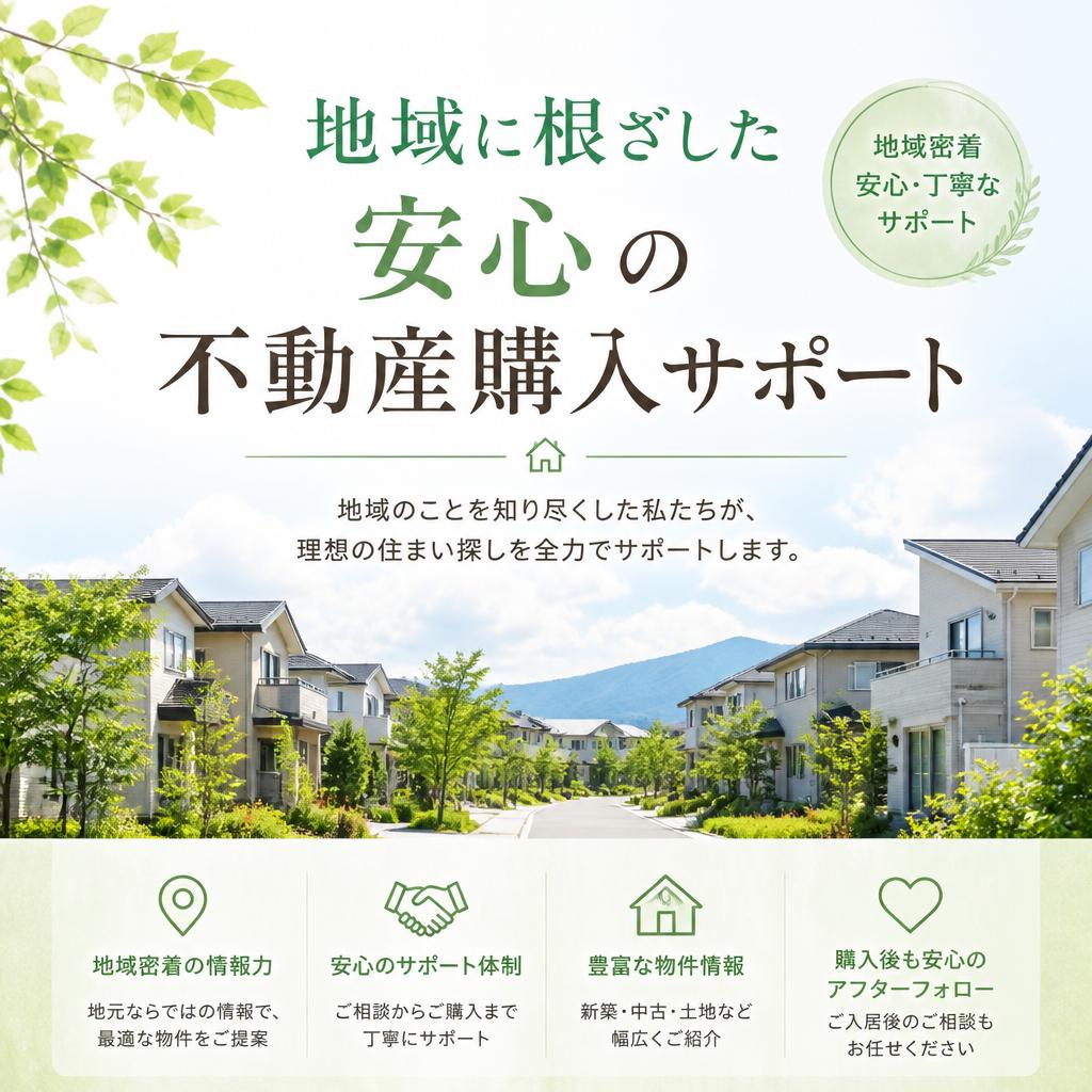 地域に根ざした安心の不動産購入サポート
