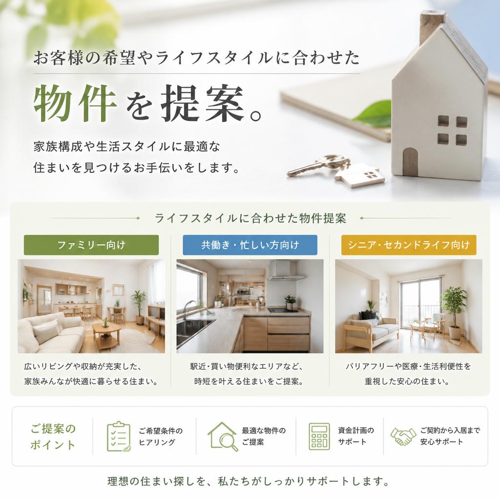 あなたのライフスタイルに合った物件提案