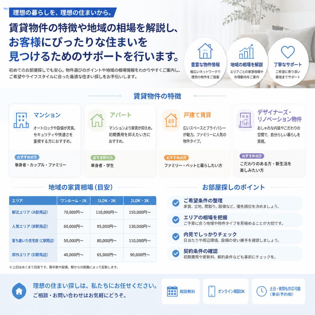 借りたい物件のご案内