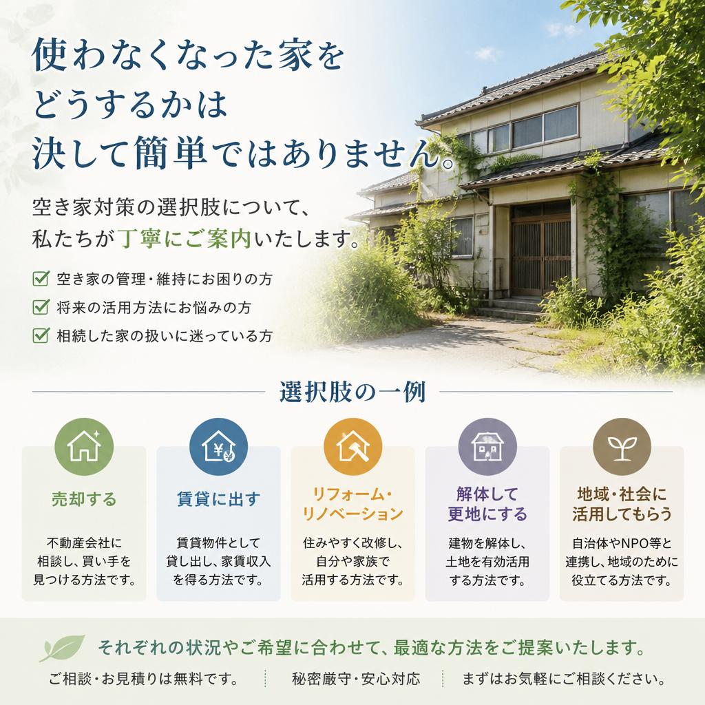 空き家でお困りの方へ
