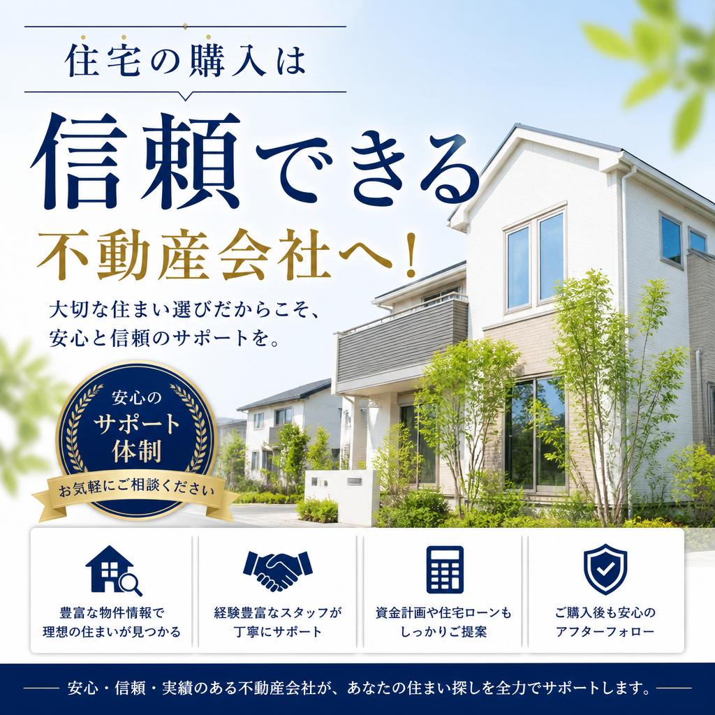 住宅の購入は信頼できる不動産会社へ！