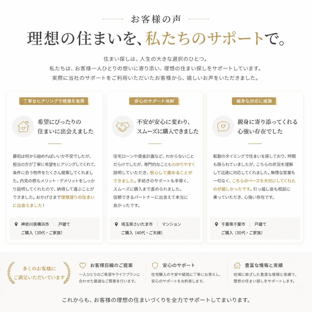 お客様の声｜実績と信頼の証明