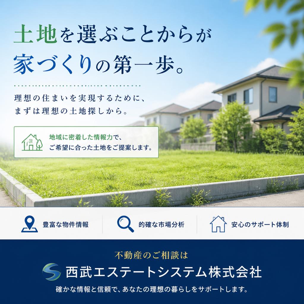 土地を選ぶことからが家づくりの第一歩。不動産のご相談は西武エステートシステム株式会社へ。