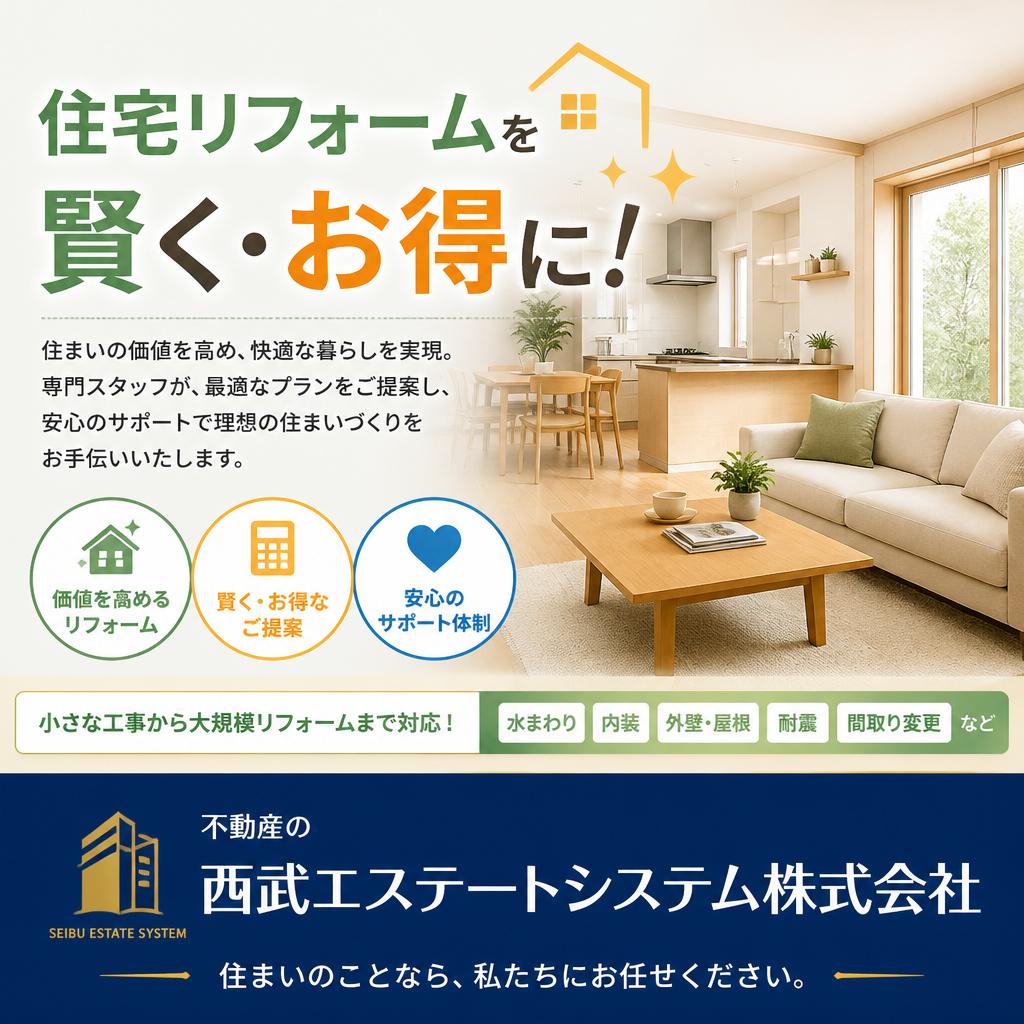 住宅リフォームを賢く・お得に！不動産の西武エステートシステム株式会社