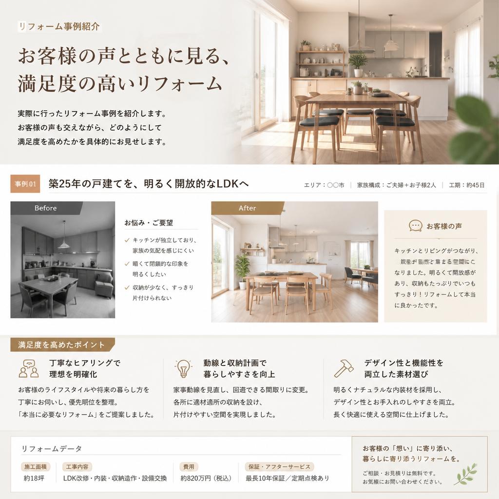 リフォームの成功事例