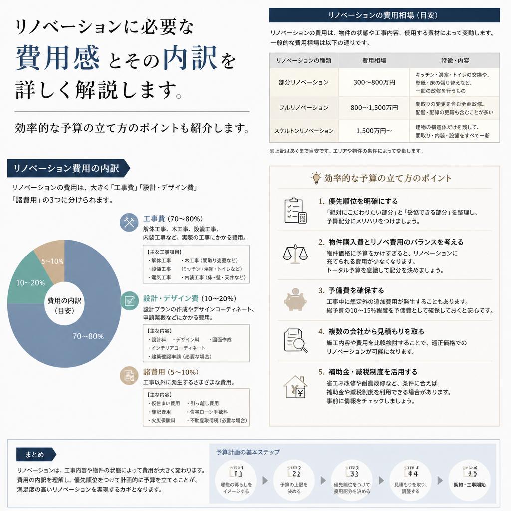4. リノベーションにかかる費用と予算の立て方