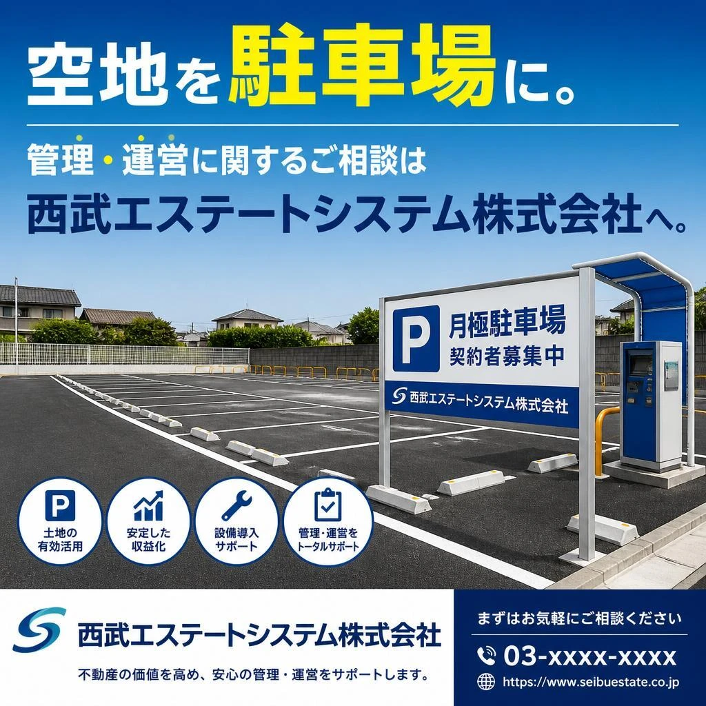 空地を駐車場に。管理・運営に関するご相談は西武エステートシステム株式会社へ。