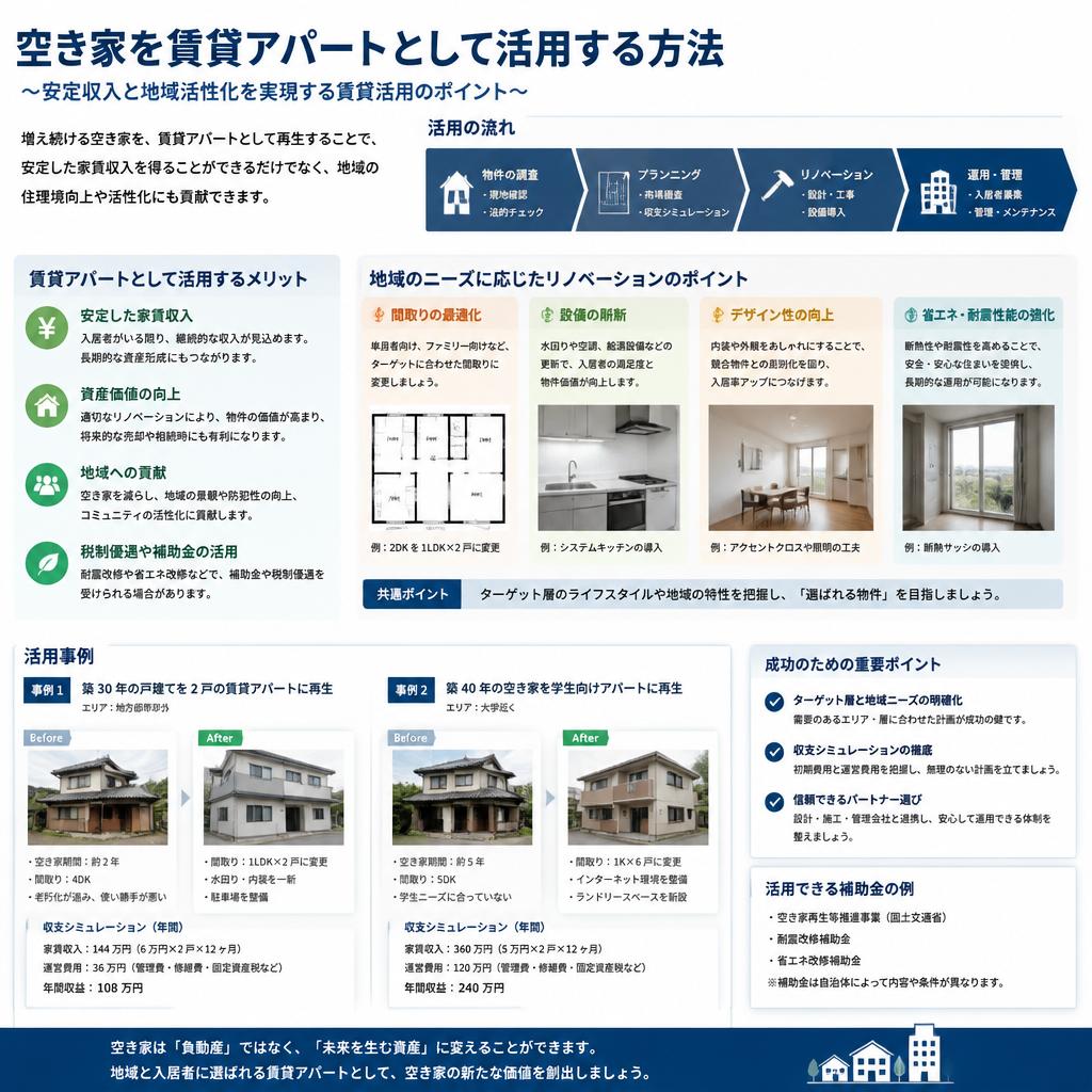 賃貸アパートとしての空き家活用法