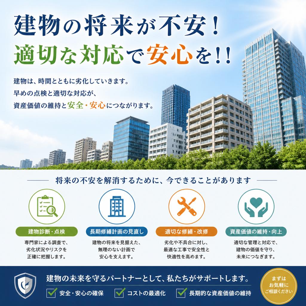 建物の将来が不安！適切な対応で安心を！！