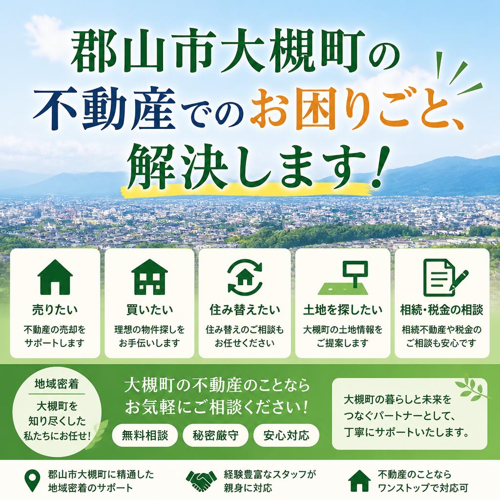 郡山市大槻町の不動産でのお困りごと、解決します！