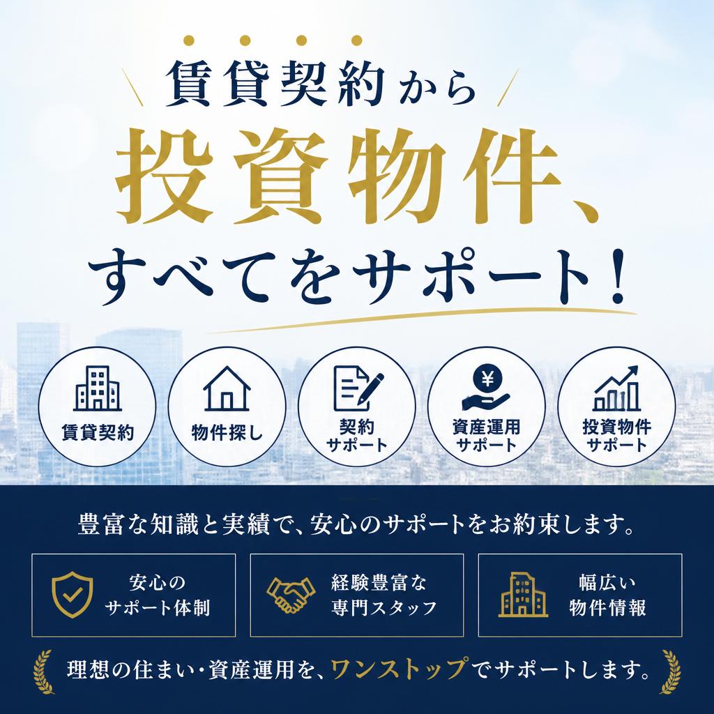 賃貸契約から投資物件、すべてをサポート！