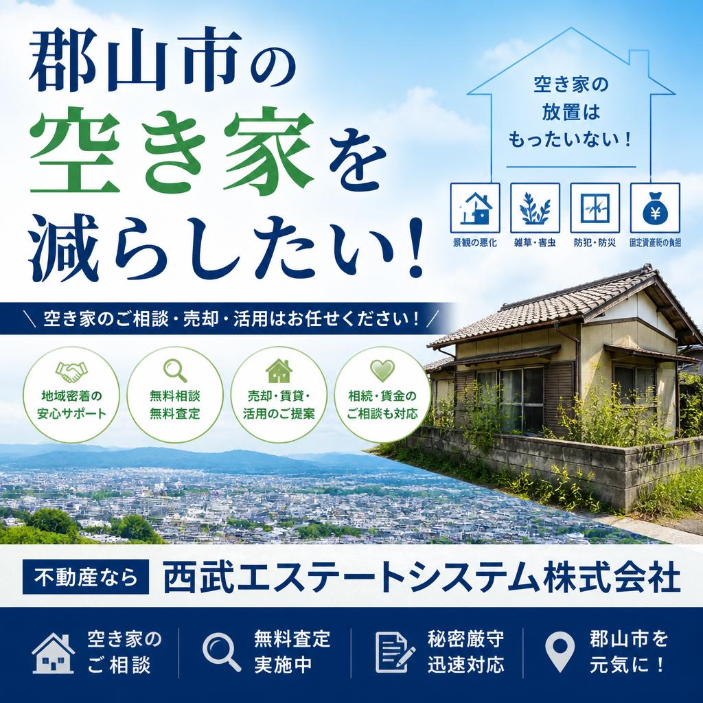 郡山市の空き家を減らしたい！不動産なら西武エステートシステム株式会社