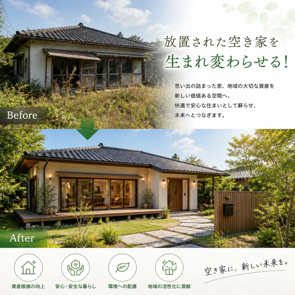 放置された空き家を生まれ変わらせる！