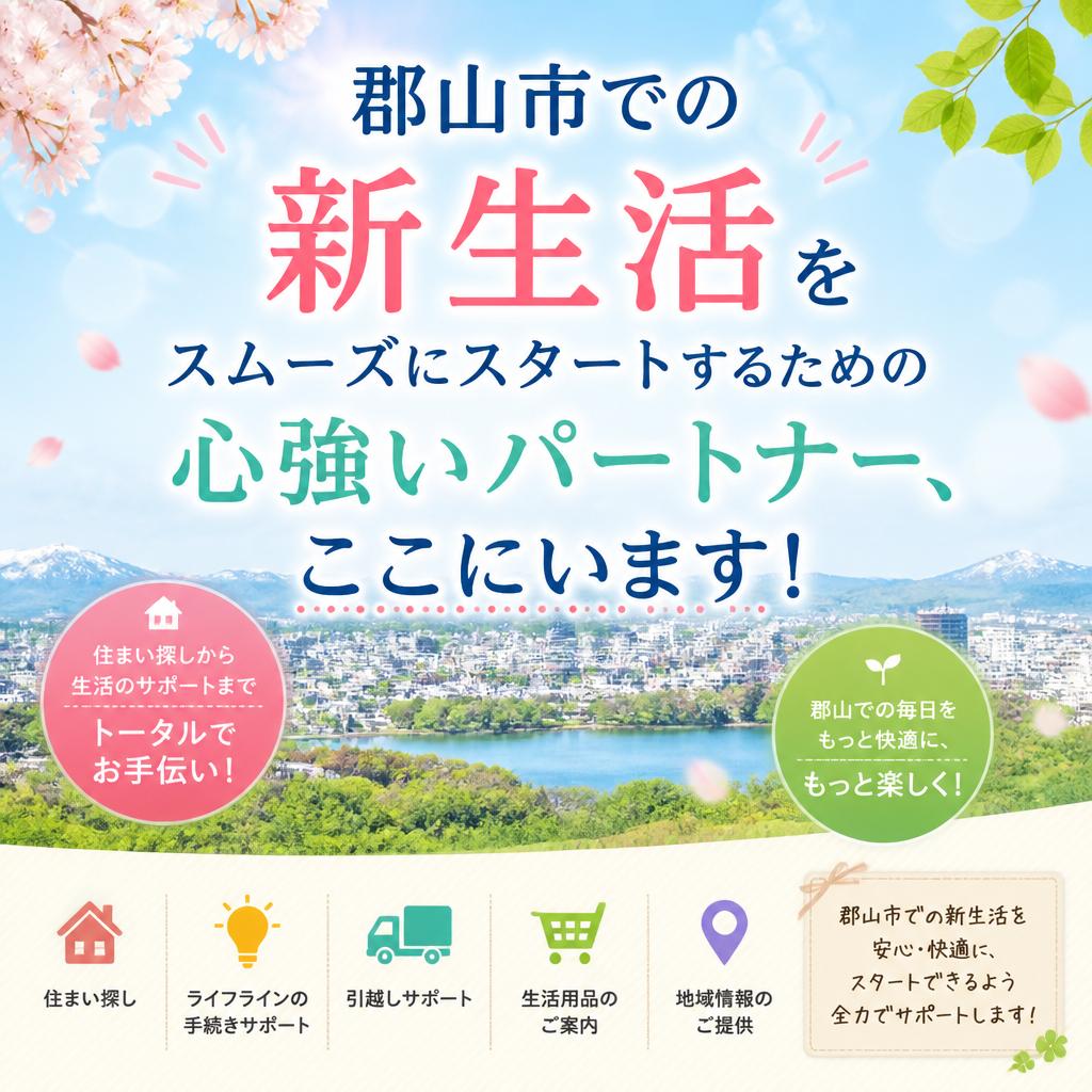 郡山市での新生活をスムーズにスタートするための心強いパートナー、ここにいます！