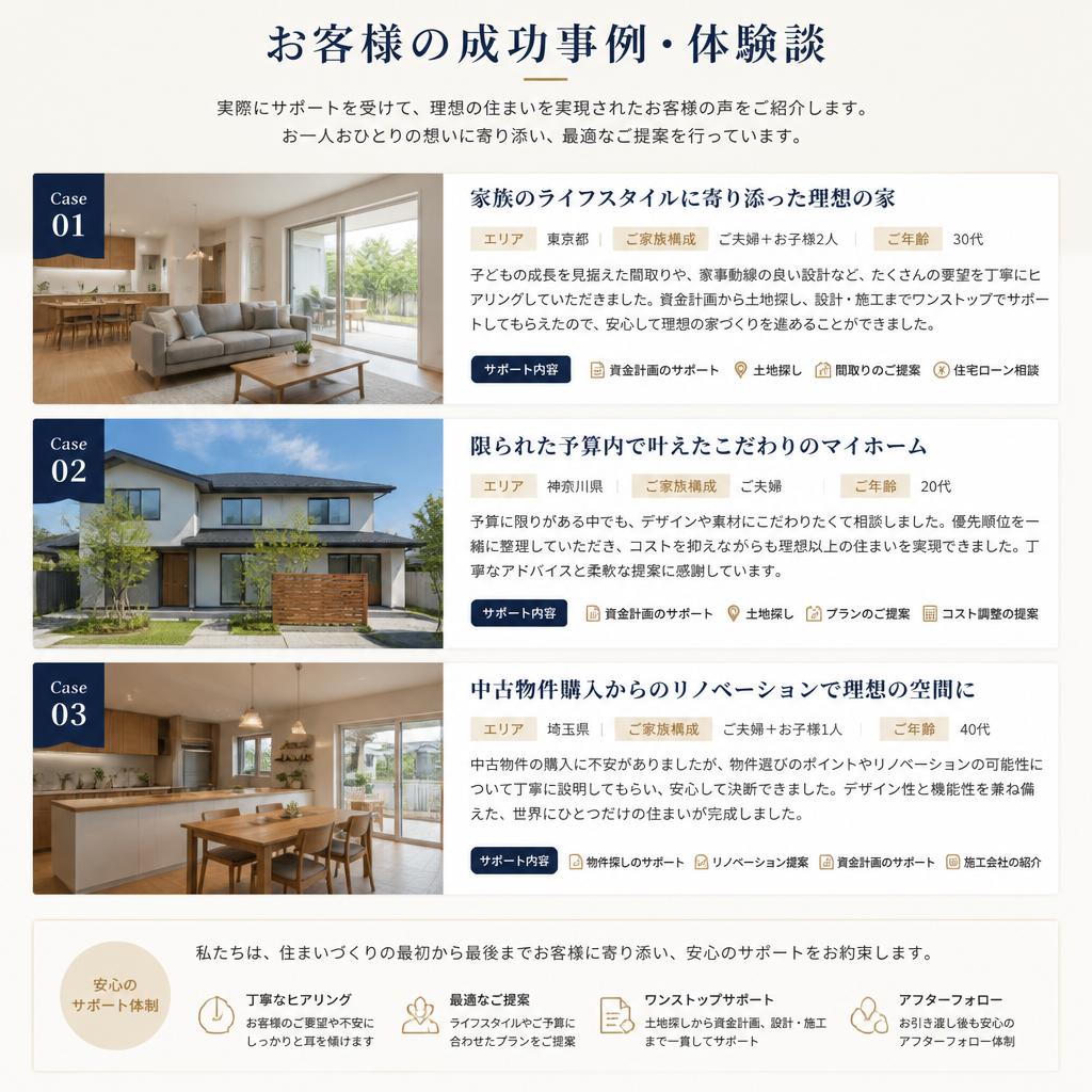 お客様の声：購入までの体験談